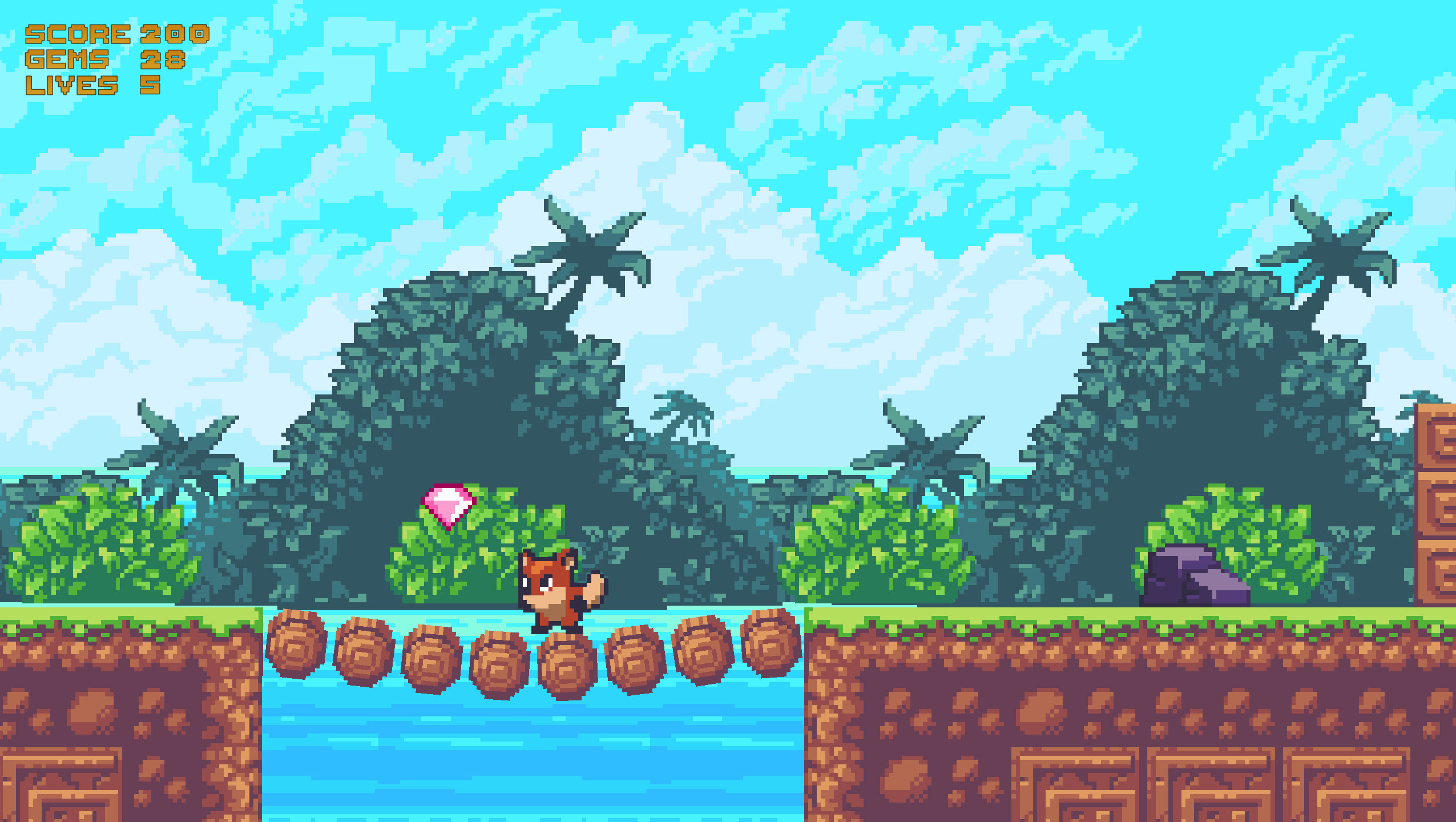 fox character standing on bridge
