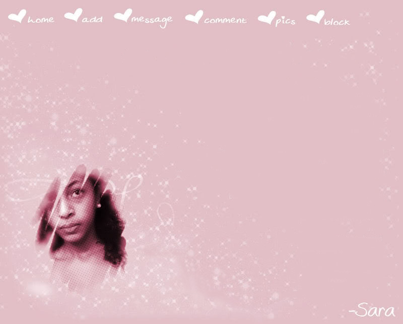 Pink myspace layout with hearts