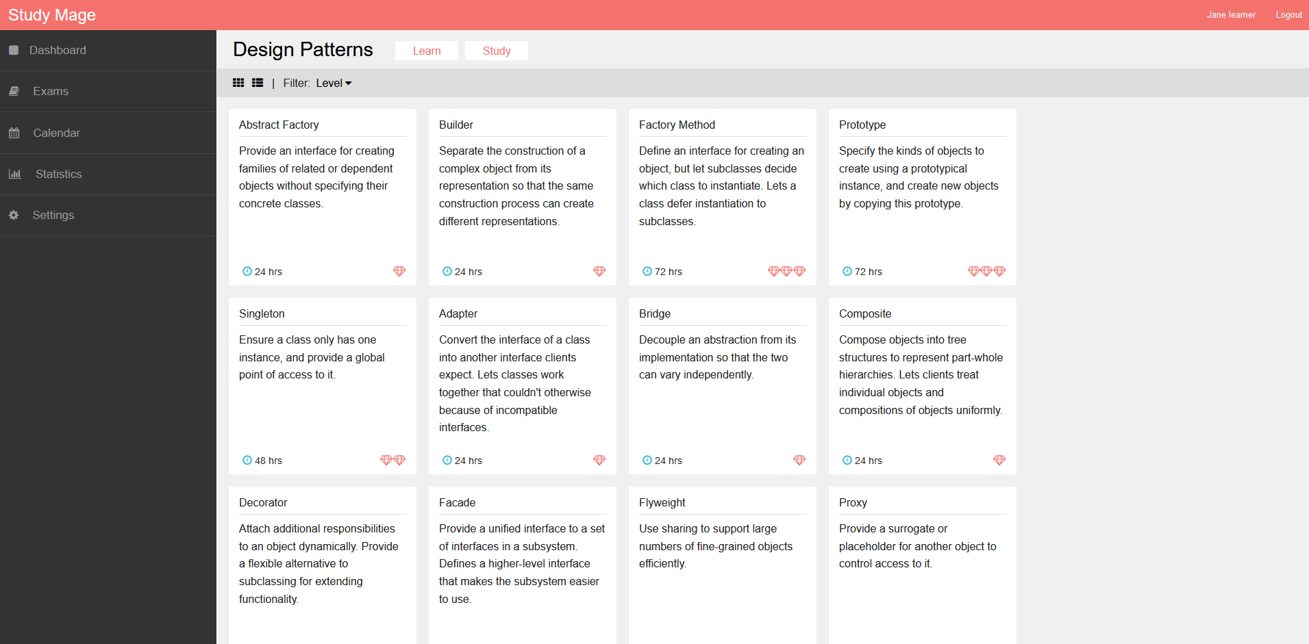 study mage app, course flashcards
